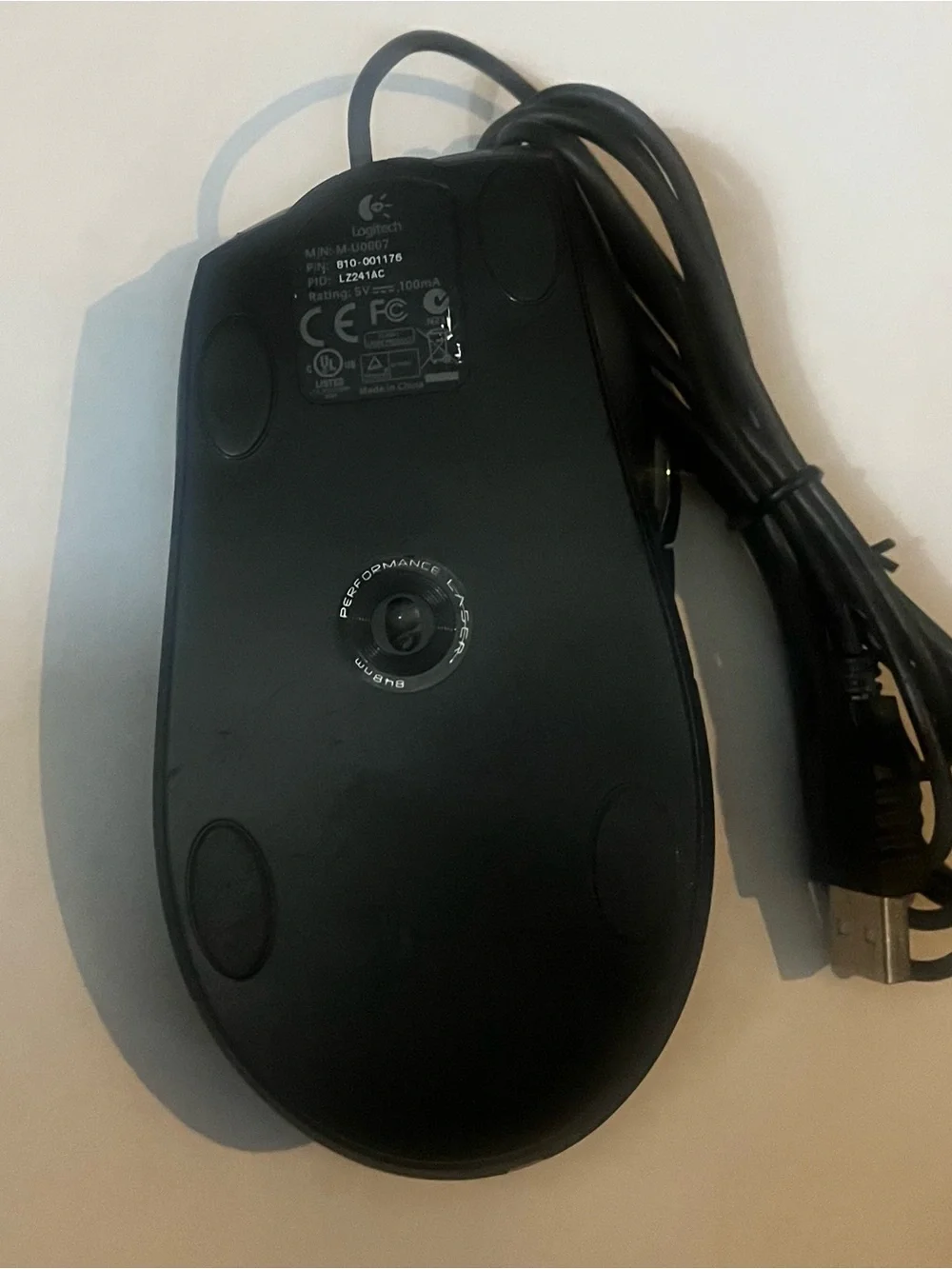 Logitech Laser Performance 848nm Computer Wired Mouse
